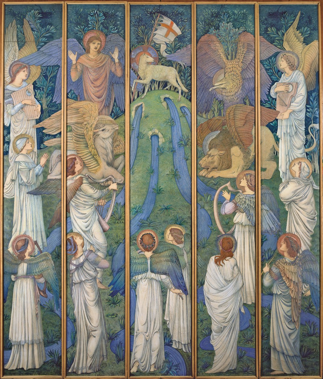 Paraíso, con la Adoración del Cordero Santo, c.1875-80 de Edward Burne Jones