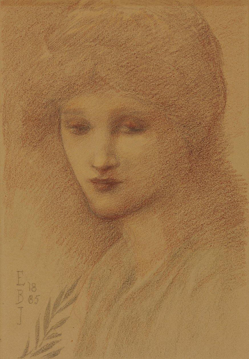 Retrato de Laura Lyttelton, de soltera Tennant, con la mirada baja, 1885 de Edward Burne Jones