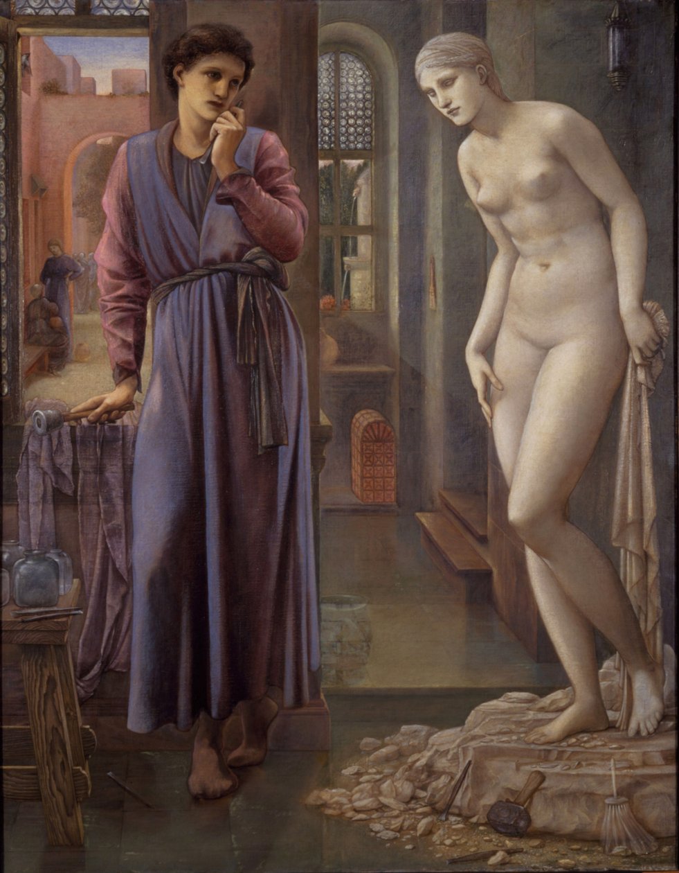 Pigmalión y la imagen - La mano se detiene, 1878 de Edward Burne Jones