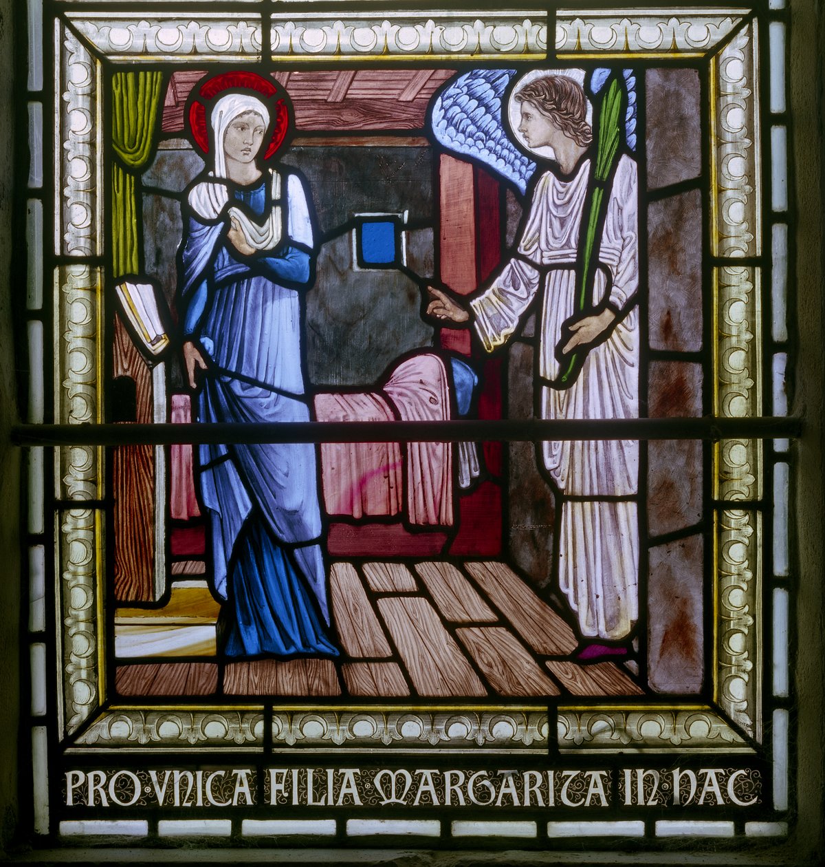 Rottingdean, Santa Margarita, Morris & Co., Edward Burne-Jones, La Anunciación de Edward Coley Burne Jones