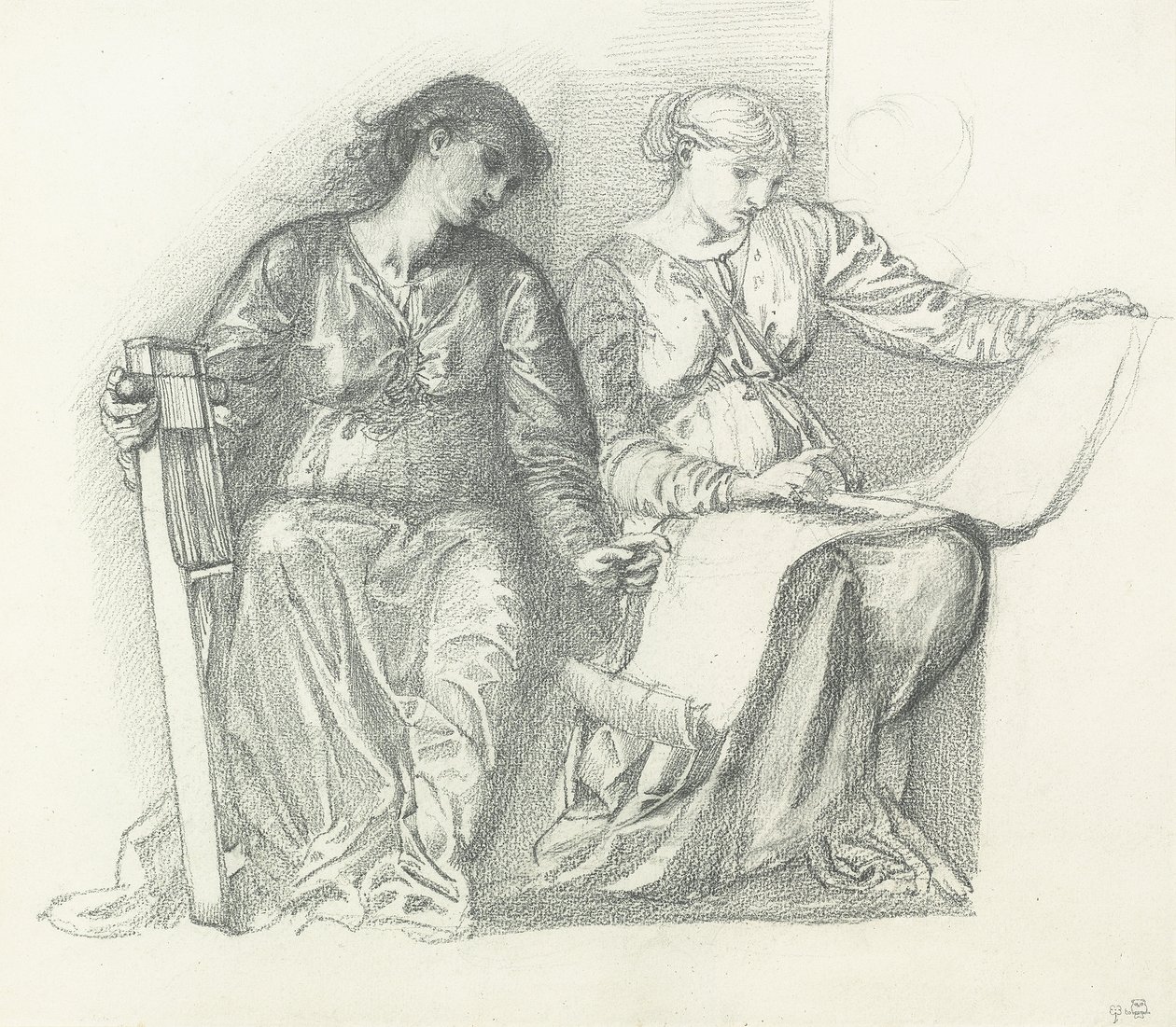 Estudio para "Música", c.1865 de Edward Burne Jones
