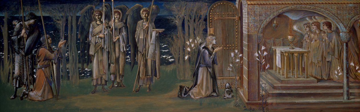 Estudio para el tapiz "La consecución del Santo Grial", c.1894 de Edward Burne Jones