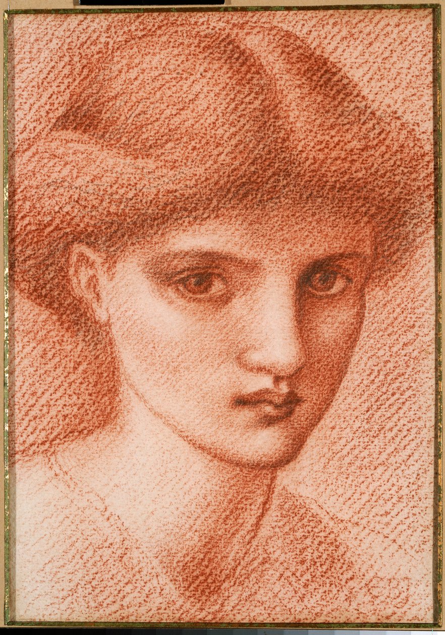 Estudio de la cabeza de una niña de Edward Burne Jones