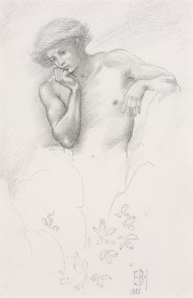 Estudio de un hada de la colina para "Arthur en Avalon", 1885 de Edward Burne Jones