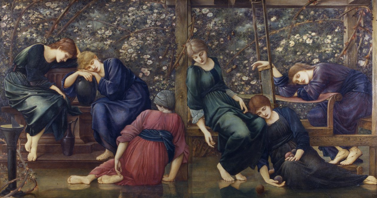 El patio del jardín, de la serie Briar Rose, c.1894 de Edward Burne Jones