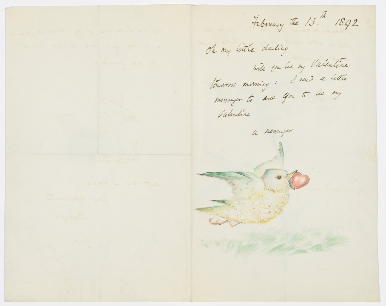 Valentín, Carta a la nieta del artista, Angela Thirkell, 13 de febrero de 1892 de Edward Burne Jones