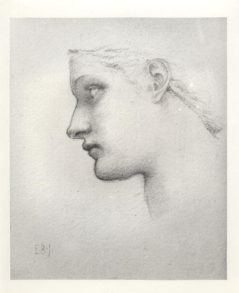 Estudio Variante para la Cabeza de la Reina en Laus Veneris de Edward Burne-Jones
