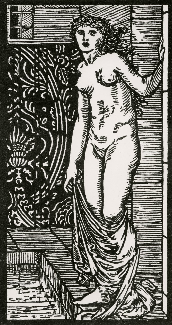 Psique en el baño, 1866 de Edward Coley after Burne Jones