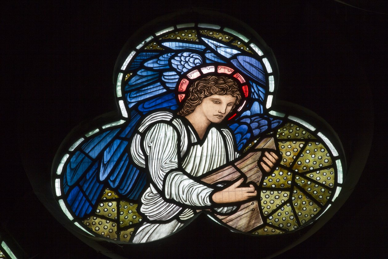 Ángeles con Dulcimer de Edward Coley and Dearle Burne Jones