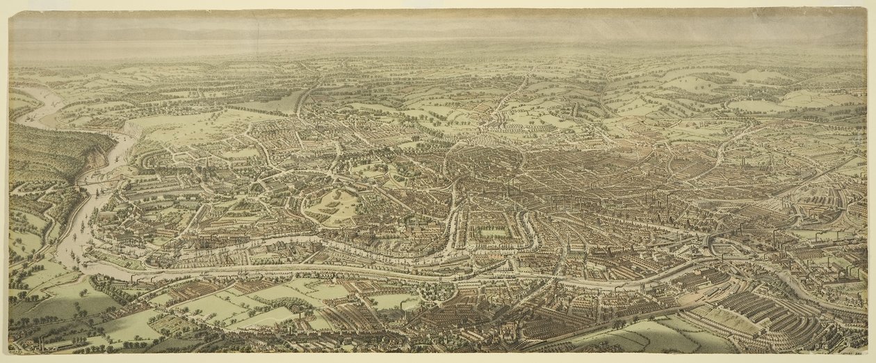 Vista aérea de Bristol de Edward Colston Lavars