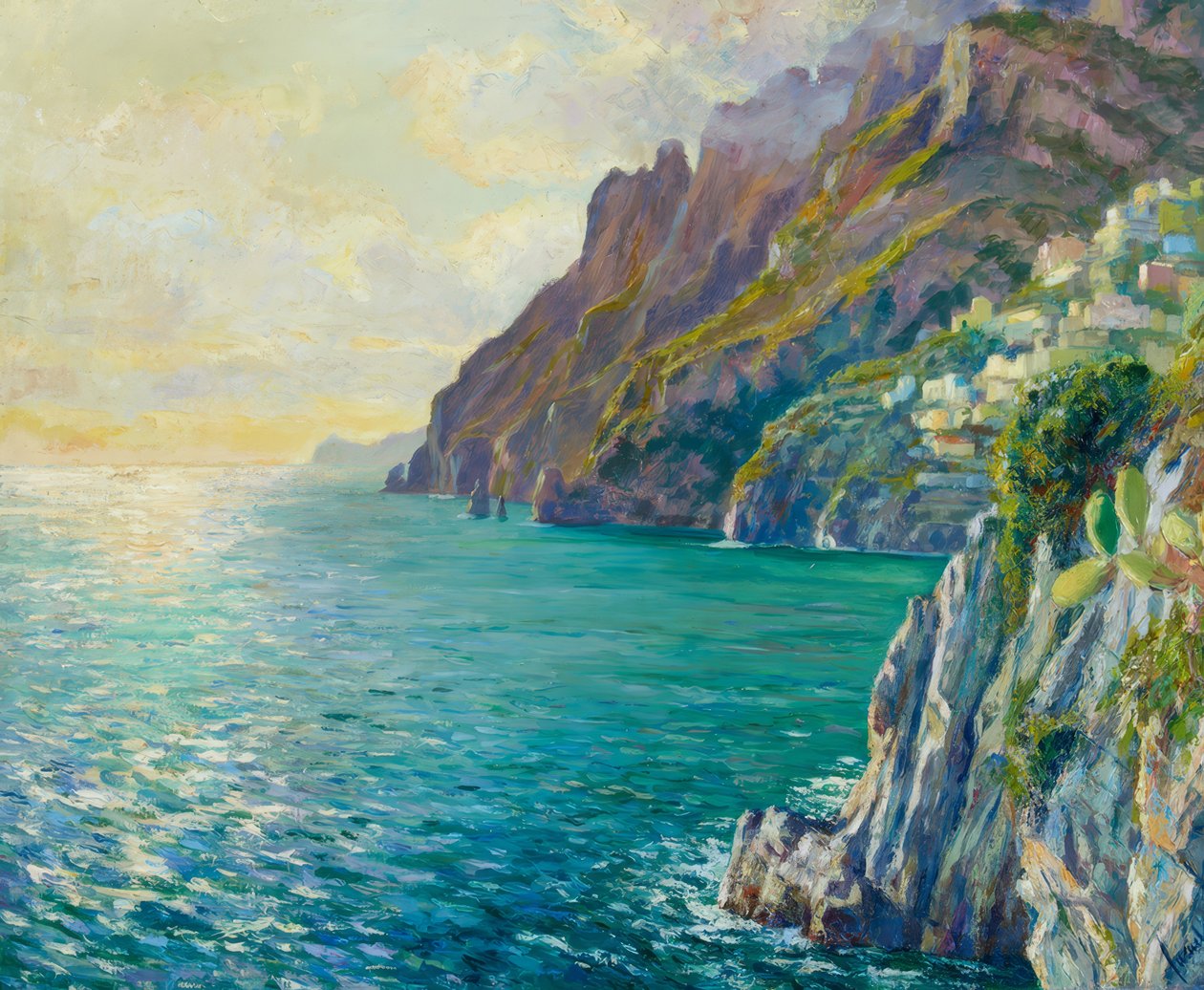 Ambiente nocturno Positano de Edward Cucuel