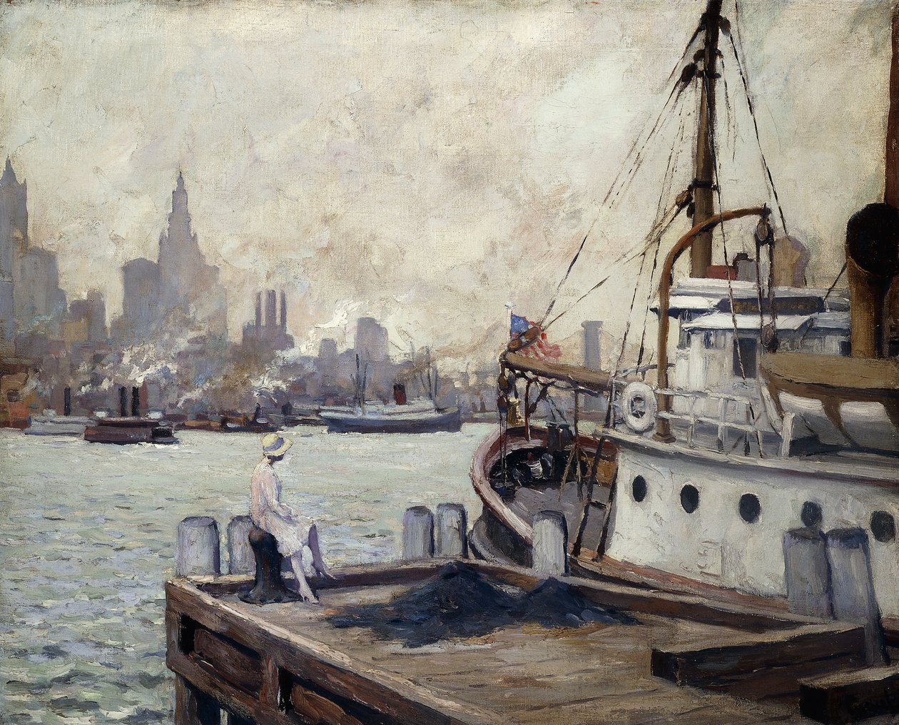Mañana en el puerto de Nueva York de Edward Cucuel