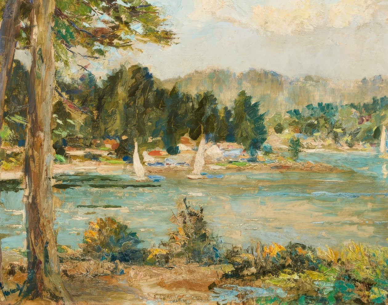 Veleros en el lago de Edward Cucuel
