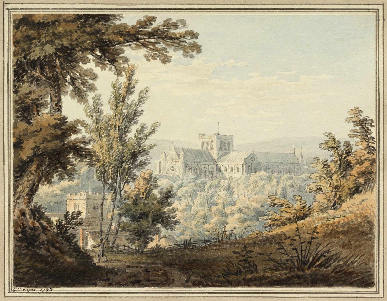 Vista de la abadía de Winchester de Edward Dayes