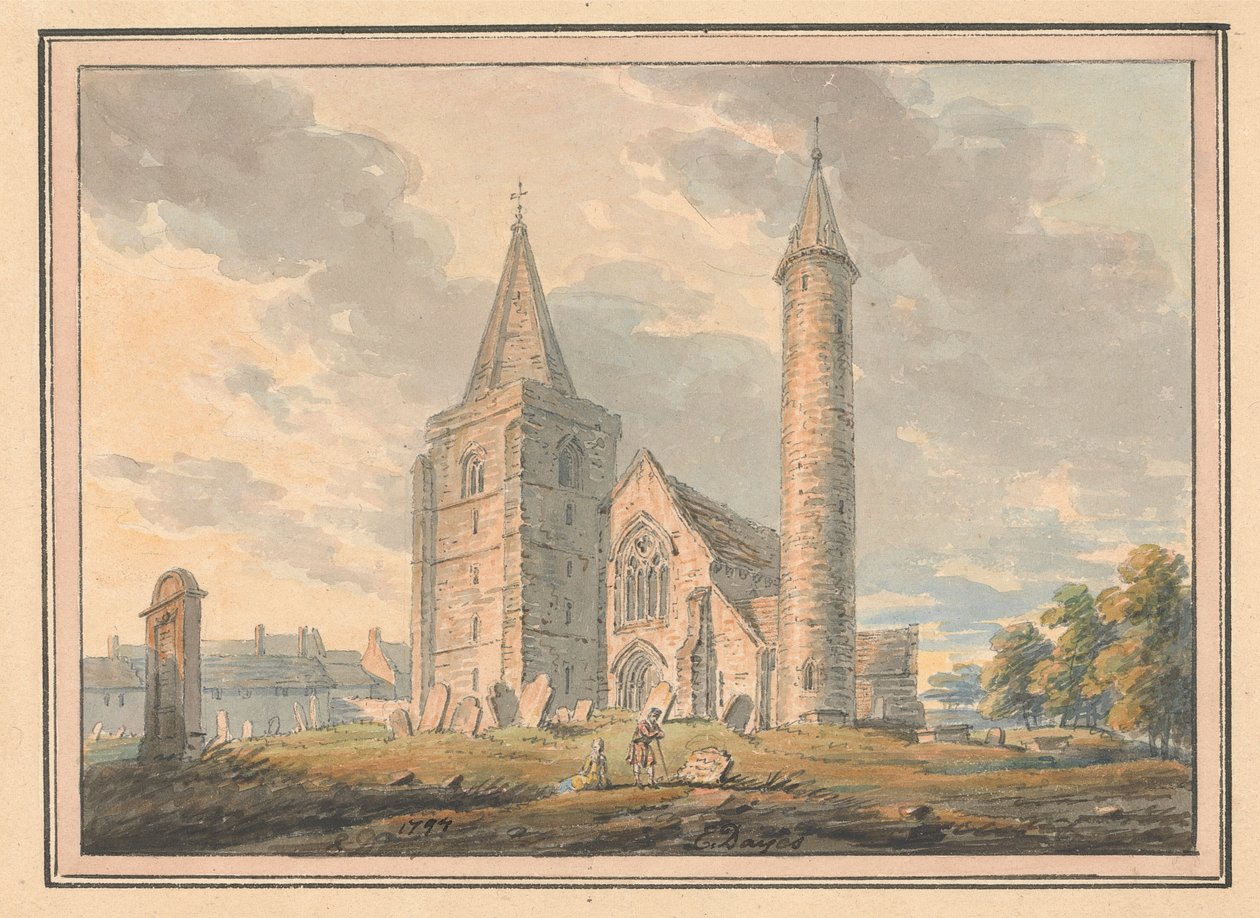 Catedral de Brechin y torre redonda, Forfarshire, Escocia de Edward Dayes