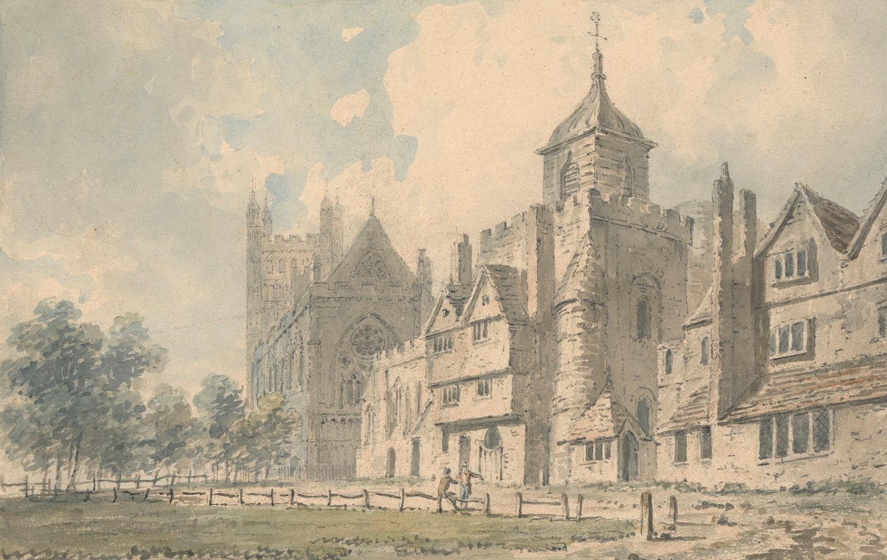 Catedral de Exeter y edificios colindantes de Edward Dayes