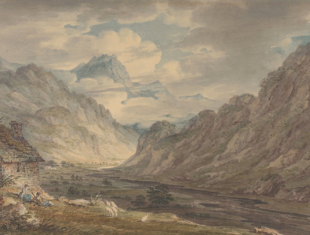 El Paso Honister desde la Granja Gatesgarth, Gatesgarthdale, Distrito de los Lagos de Edward Dayes