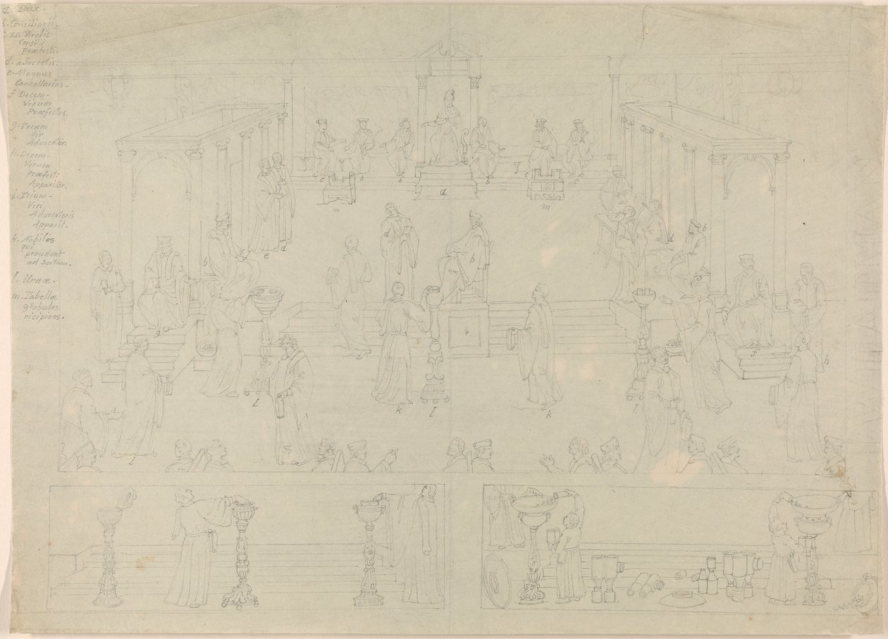 Diseño para la Cámara de Gobierno romana (?) de Edward Francis Burney