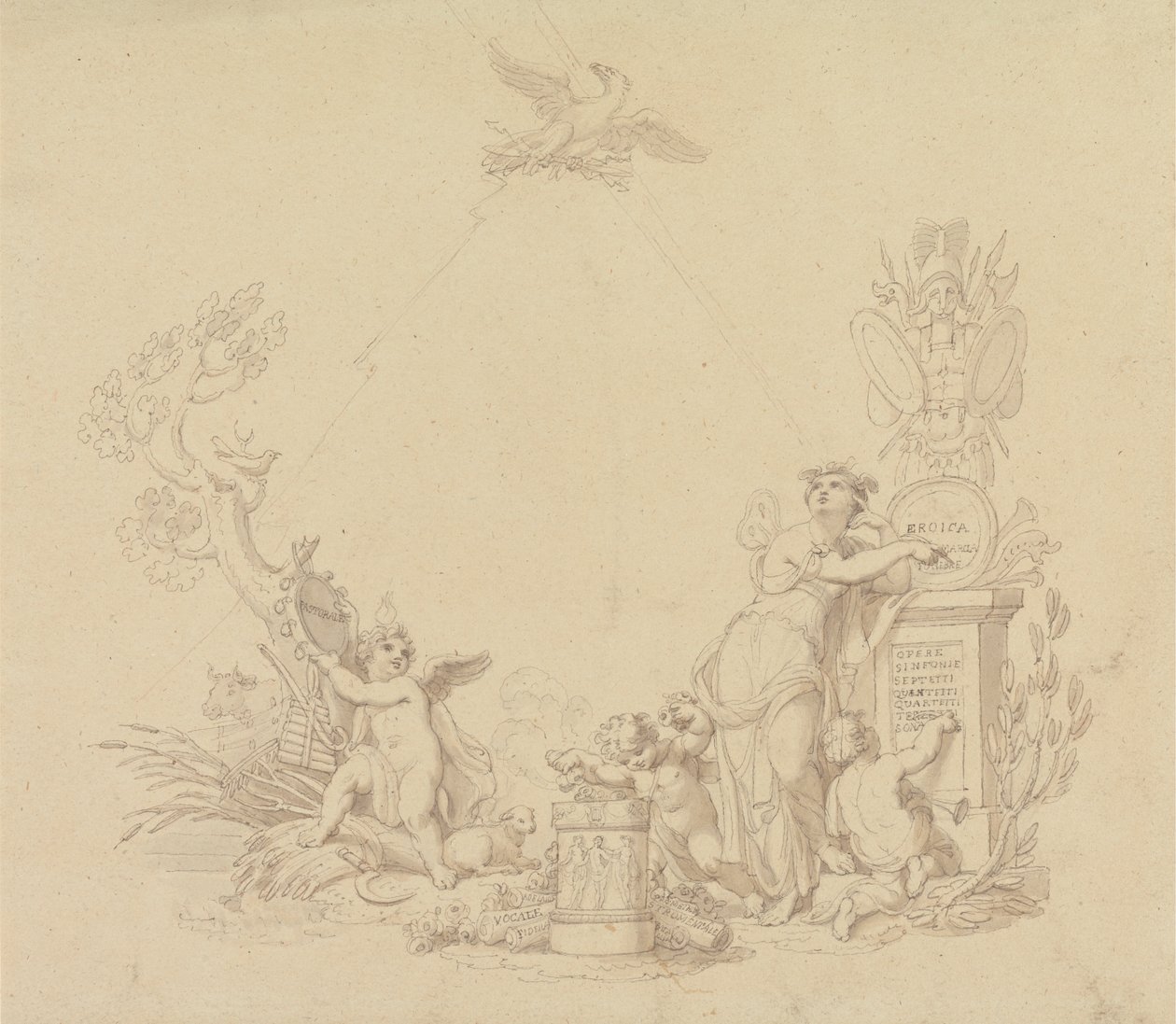 Diseños de ilustraciones para obras de Beethoven de Edward Francis Burney