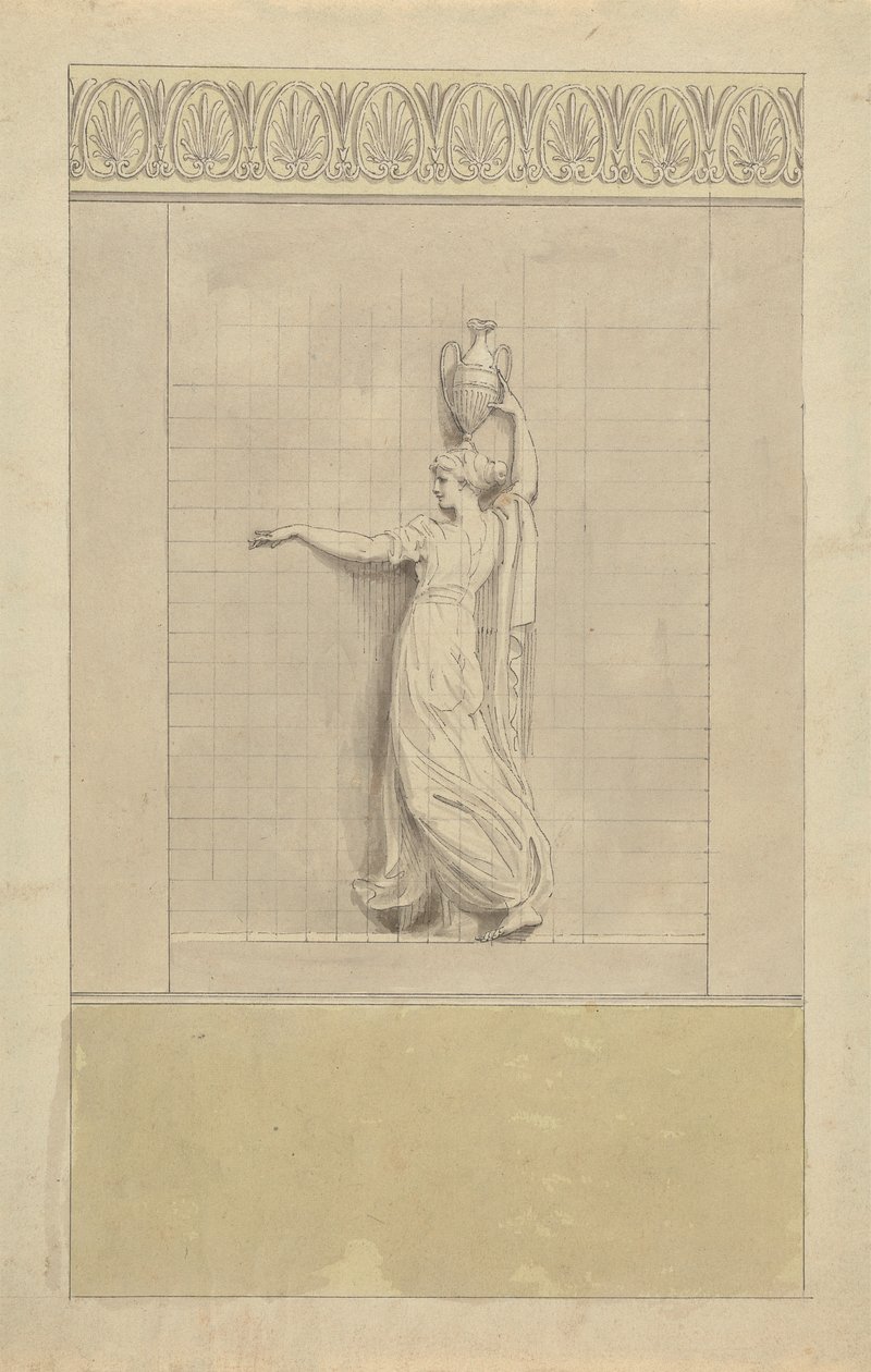 Figura femenina con una jarra de agua en la cabeza de Edward Francis Burney