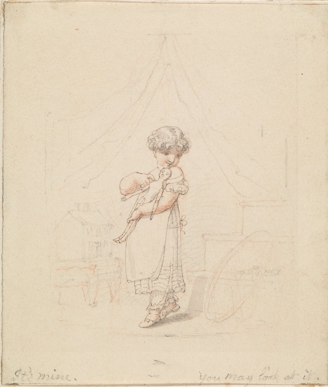 Ilustración para La muñeca nueva: Es mía, puedes mirarla de Edward Francis Burney