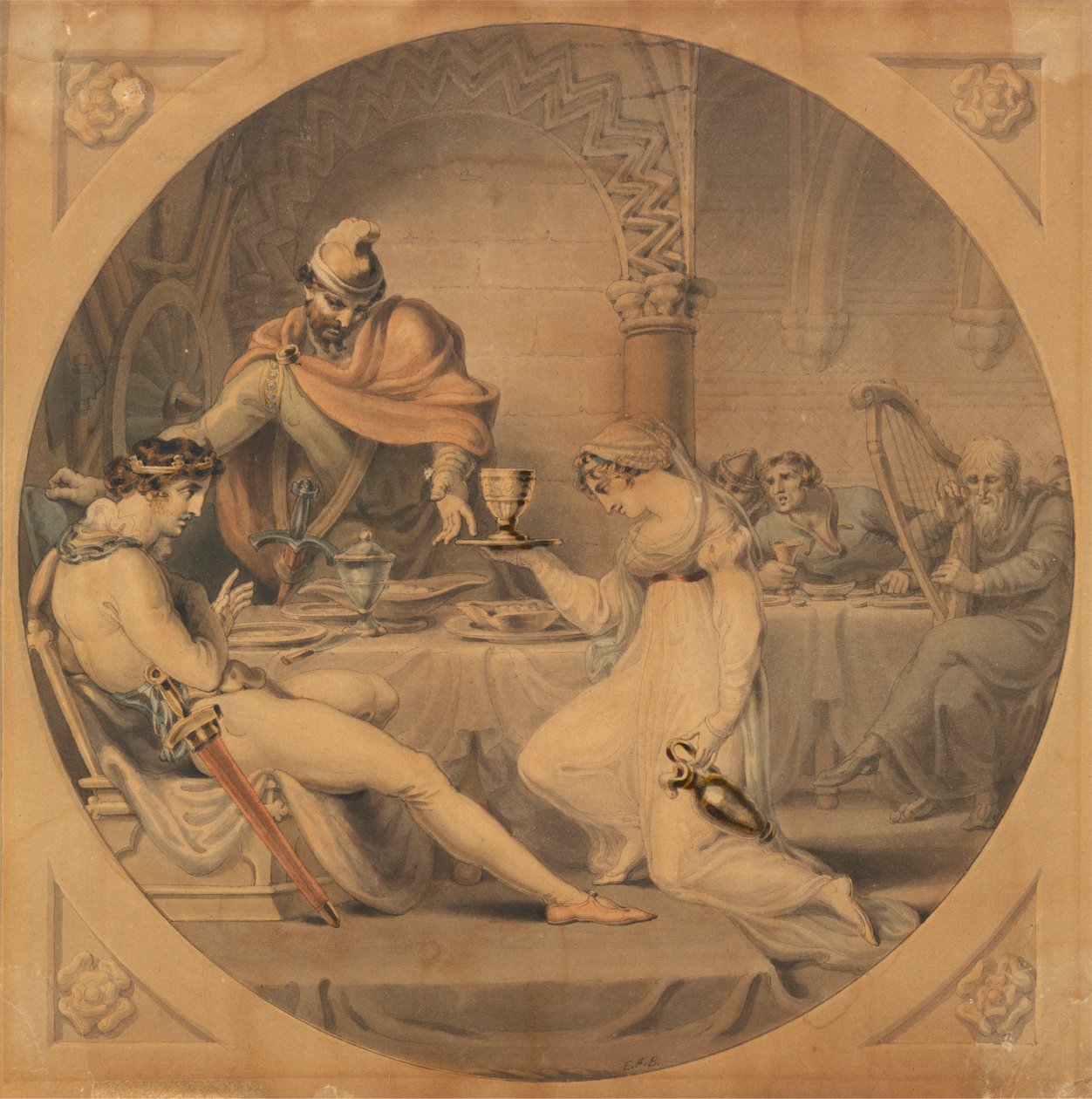 MacBeth: La Escena del Banquete - MacBeth, Acto II, Escena IV de Edward Francis Burney