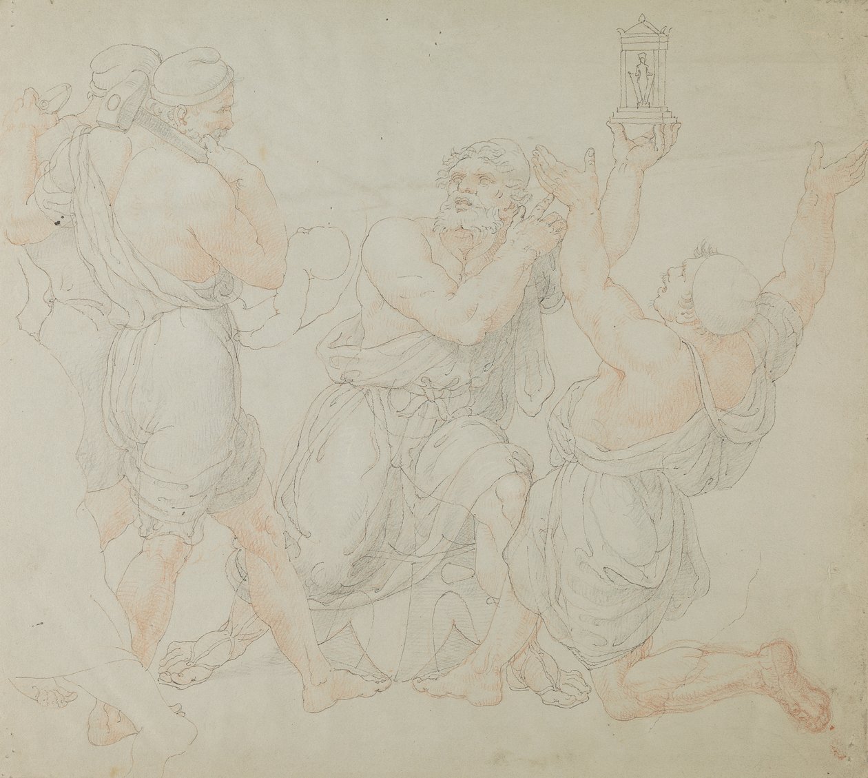 Estudio para las figuras de Demitrio y dos obreros de Edward Francis Burney