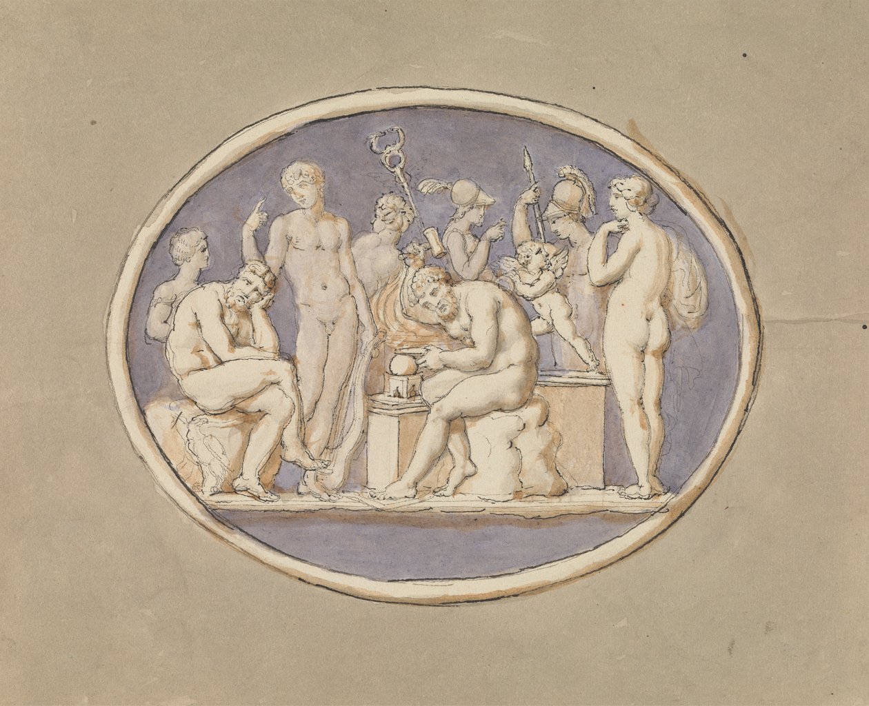 Vulcano y los dioses y diosas de Edward Francis Burney
