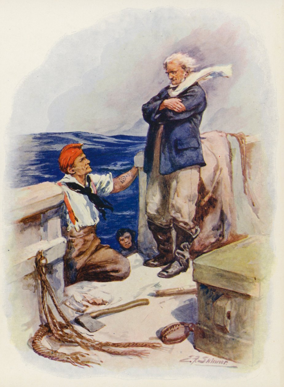 Ilustración para Masterman Ready del Capitán Marryat (litografía en color) de Edward Frederick Skinner
