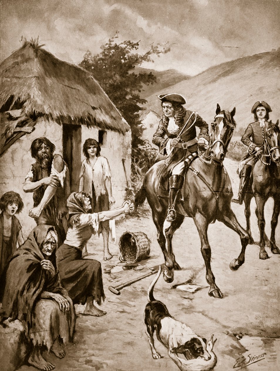 Vida irlandesa, c.1710, ilustración de "Hutchinson