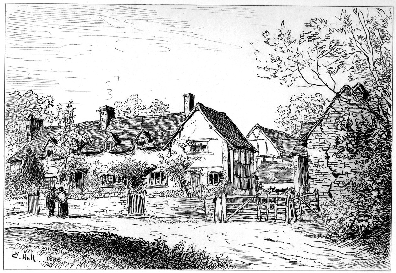 Cabaña de Mary Arden en Wilmcote, Warwickshire, 1885 de Edward Hull