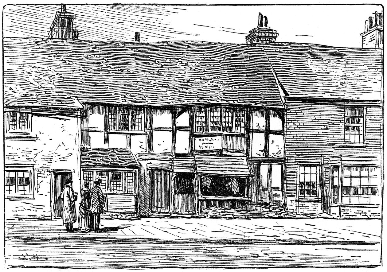Lugar de nacimiento de Shakespeare antes de la restauración, Stratford-upon-Avon, Warwickshire, 1885 de Edward Hull