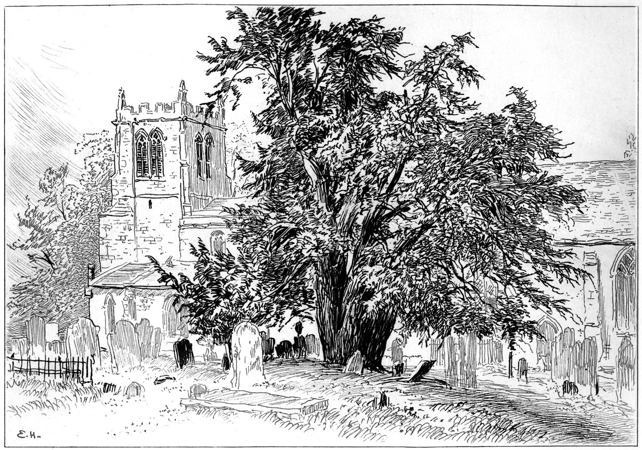 Iglesia de Snitterfield, Snitterfield, Warwickshire, 1885 de Edward Hull