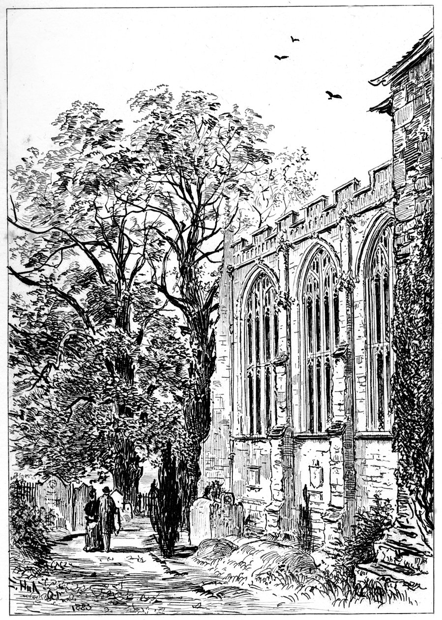 El presbiterio de la iglesia de Stratford, Stratford-upon-Avon, Warwickshire, 1885 de Edward Hull