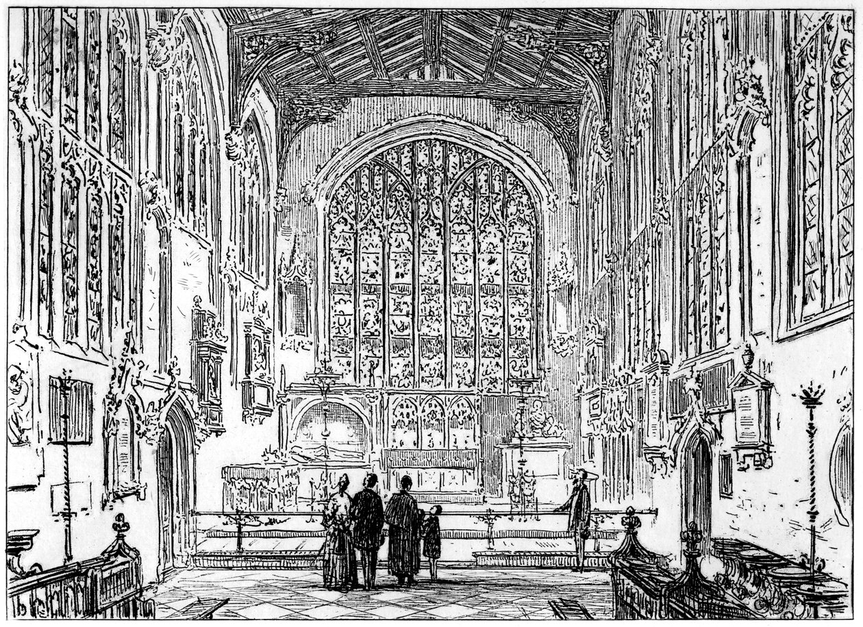 El presbiterio de la iglesia de Stratford, Stratford-upon-Avon, Warwickshire, 1885 de Edward Hull