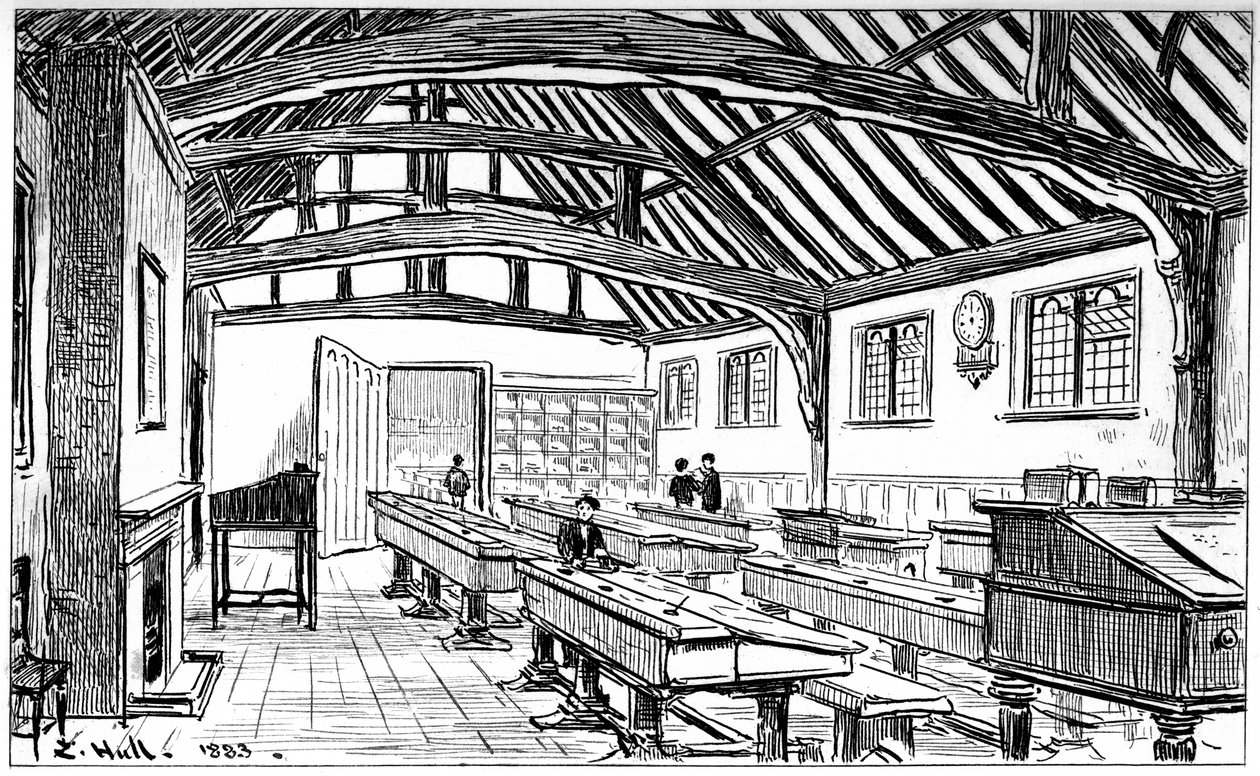 La escuela de gramática, Stratford-upon-Avon, Warwickshire, 1885 de Edward Hull
