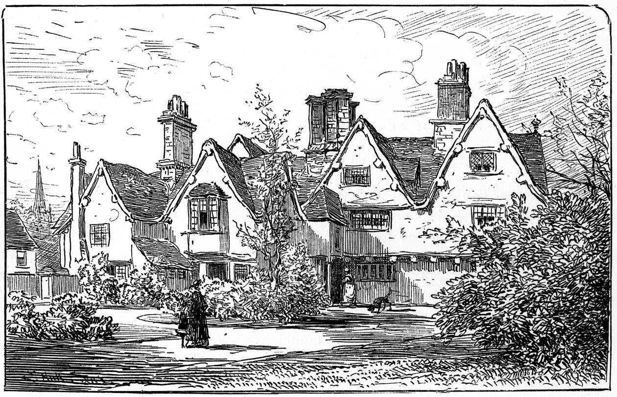 La casa del Dr. John Hall, Stratford-upon-Avon, Warwickshire, 1885 de Edward Hull