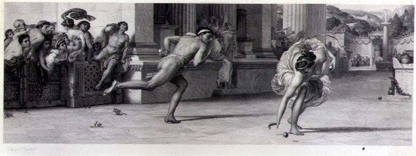 La carrera de Atalanta, grabado por Jean F. Joubert (1810-84) publicado por The Fine Art Society de Edward John (after) Poynter
