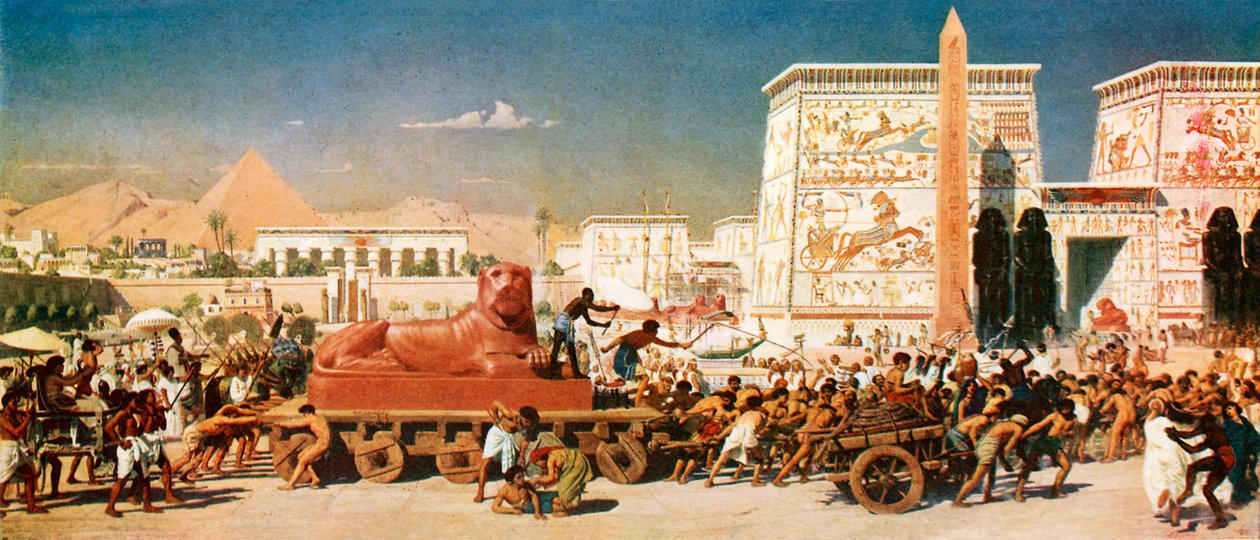 Israel en Egipto (litografía en color) de Edward John (after) Poynter