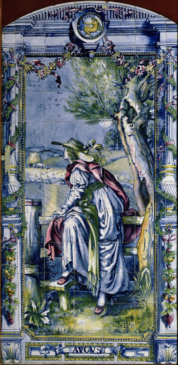 Agosto, de una serie de paneles de azulejos para la Cocina Holandesa, 1867-8 de Edward John Poynter