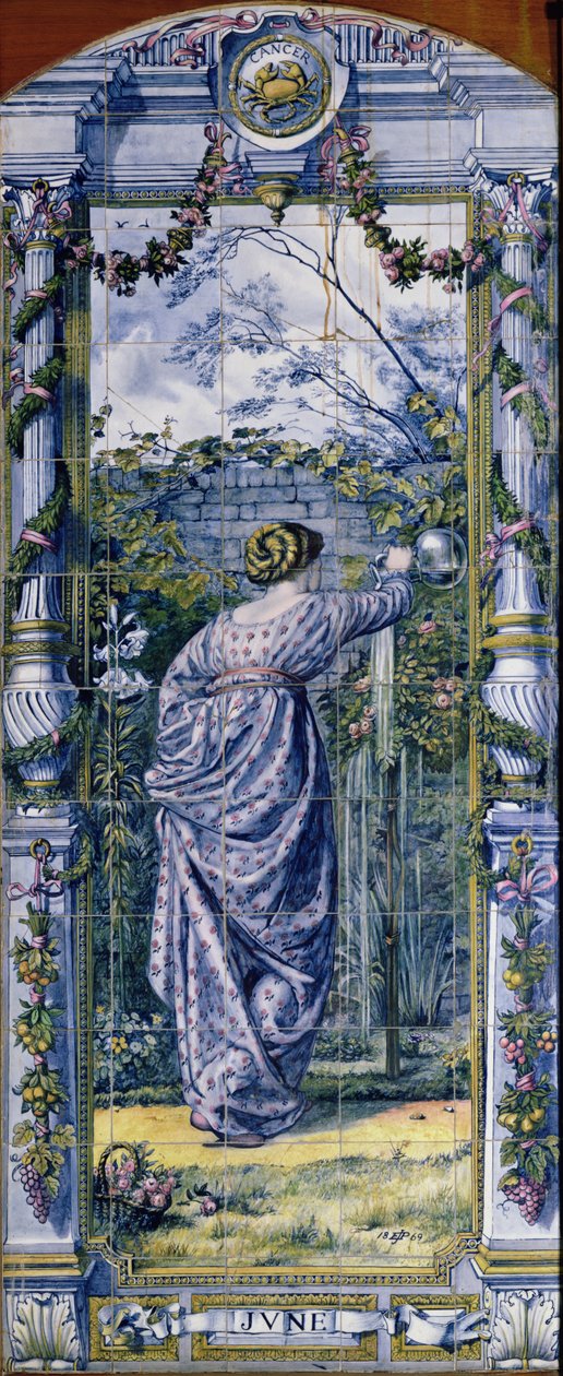 Junio, de una serie de paneles de azulejos para la Cocina Holandesa, 1867-8 de Edward John Poynter