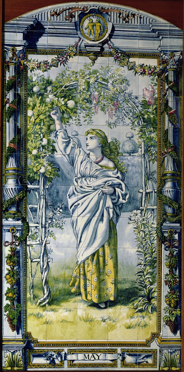 Mayo, de una serie de paneles de azulejos para la Cocina Holandesa, 1867-8 de Edward John Poynter