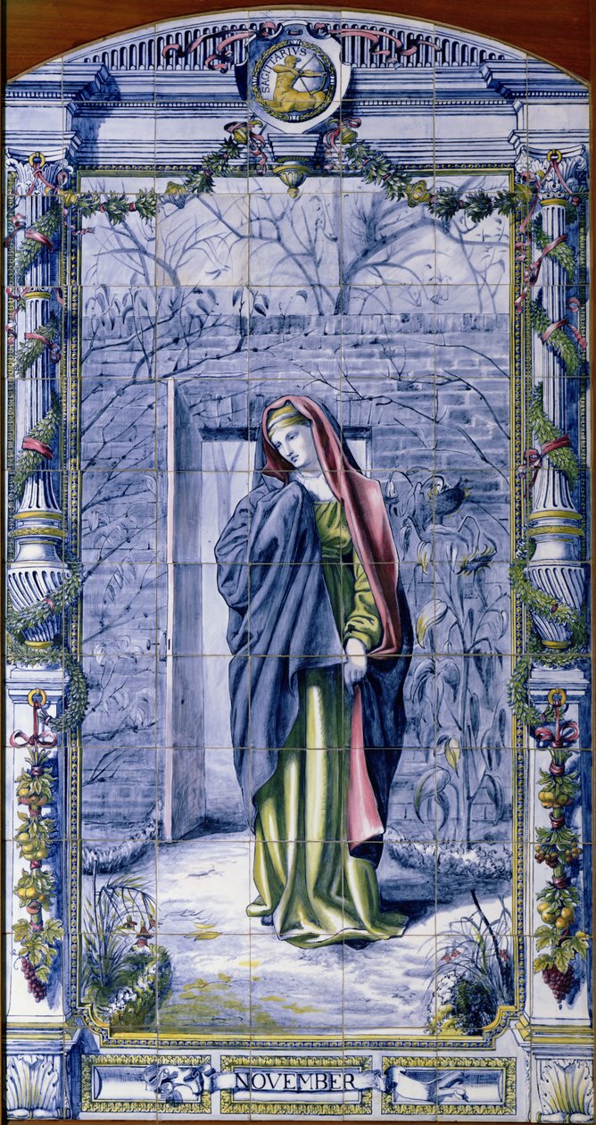 Noviembre, de una serie de paneles de azulejos para la Cocina Holandesa, 1867-8 de Edward John Poynter