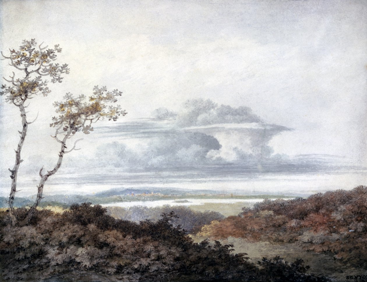 Paisaje rural con estudios posteriores de nubes por Luke Howard (1772-1864) c.1808-11 de Edward Kennion