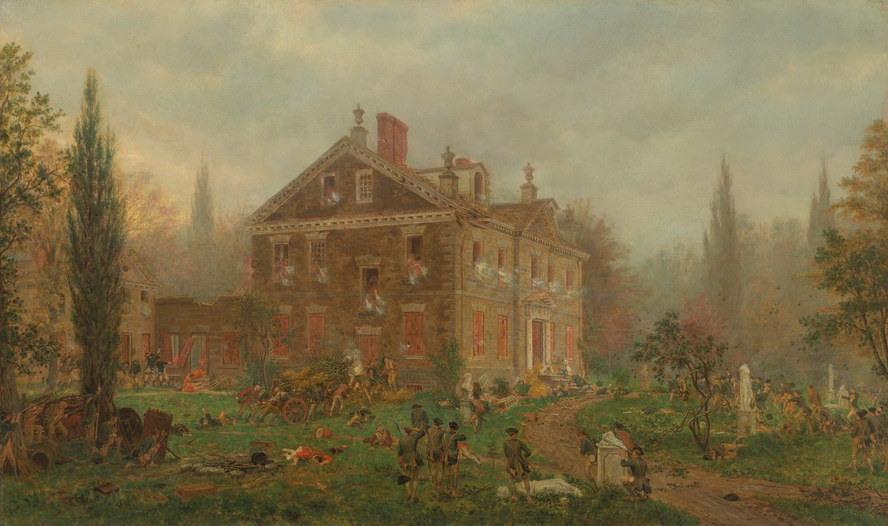 El ataque a la casa de Chew durante la batalla de Germantown de Edward Lamson Henry