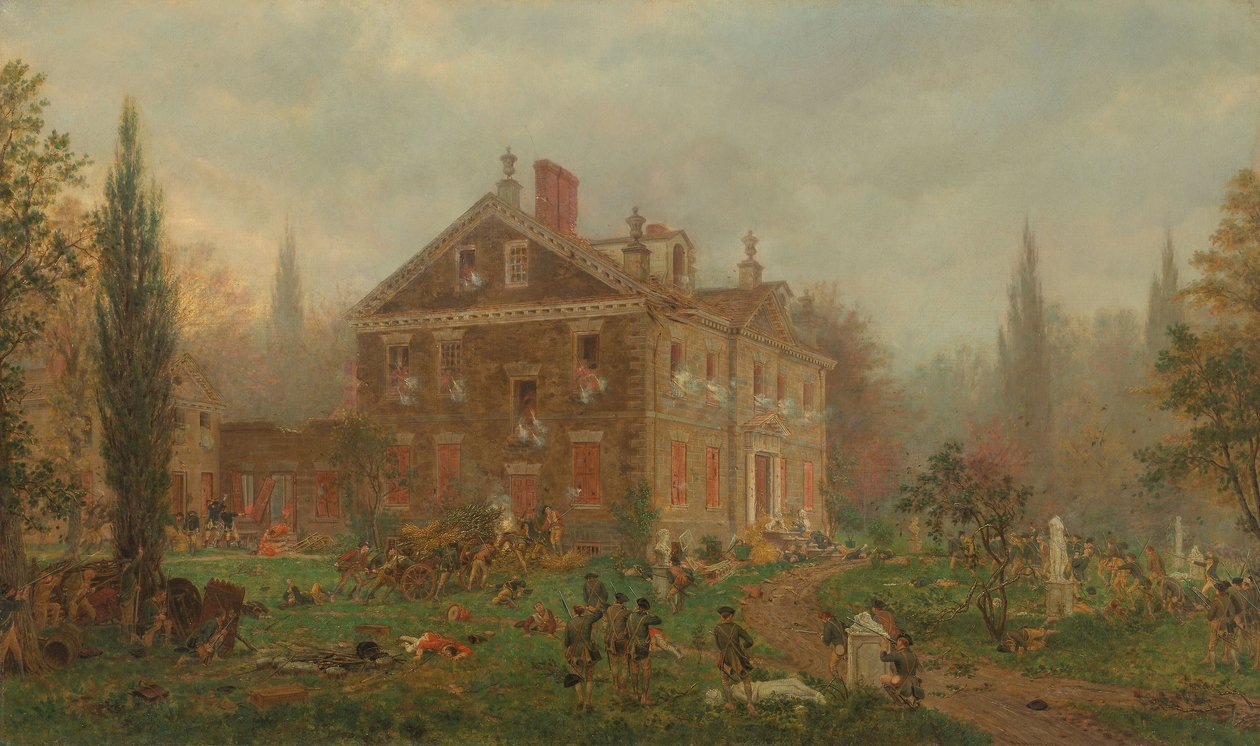 El ataque a la casa de Chew durante la batalla de Germantown, 1777 de Edward Lamson Henry
