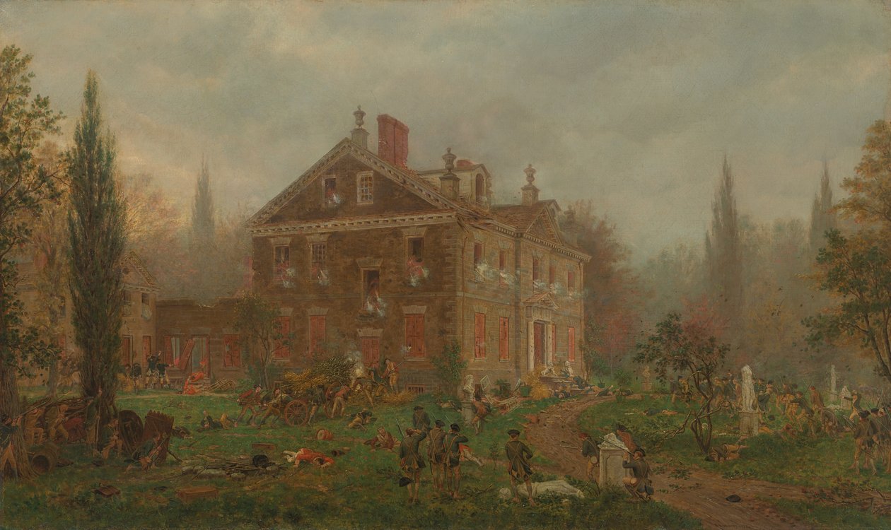 El ataque a la casa de Chew durante la batalla de Germantown, 1777 de Edward Lamson Henry
