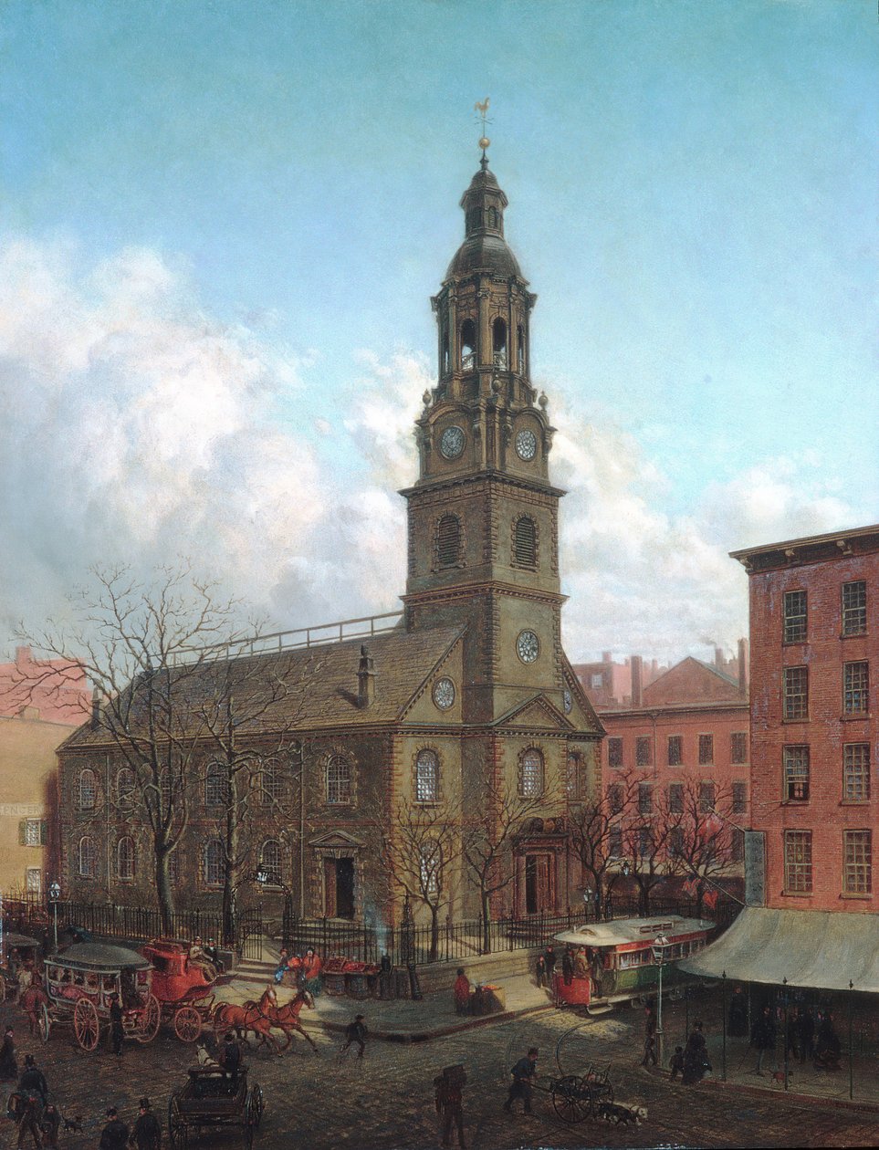 La Iglesia Holandesa del Norte, Calles Fulton y William, Nueva York, 1869 de Edward Lamson Henry