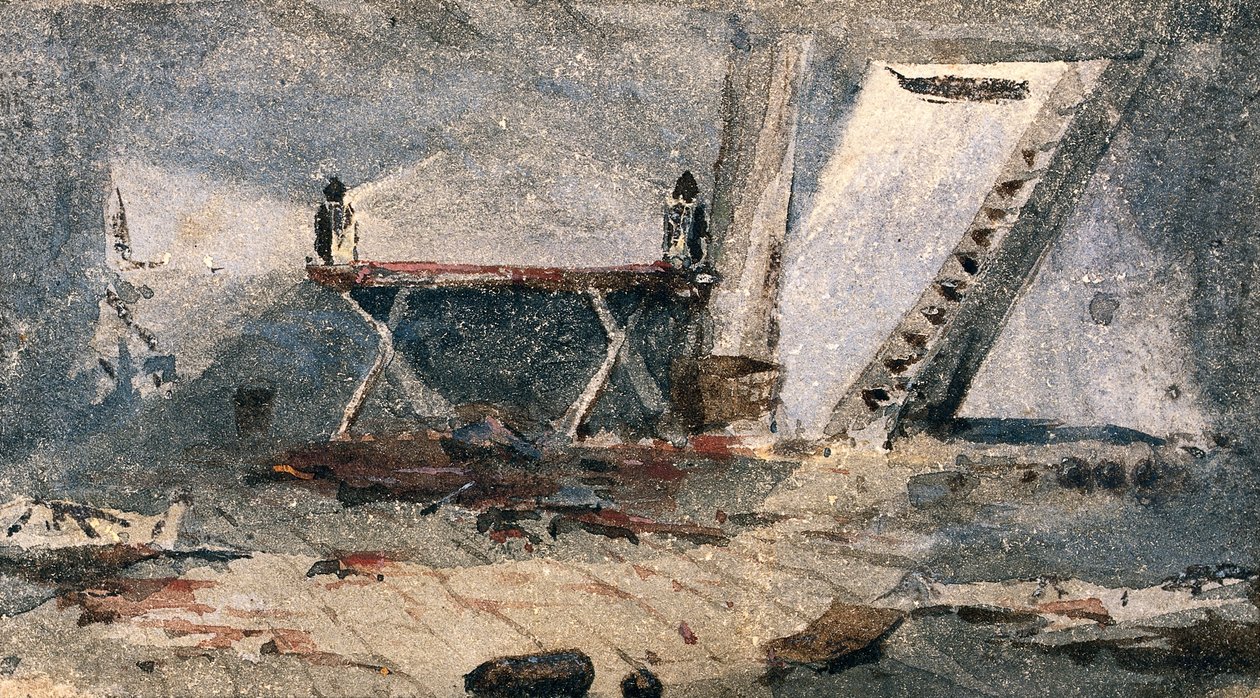 Cap-Haitien, Haití: la operación del HMS Bulldog. Acuarela de Edward Lawton Moss