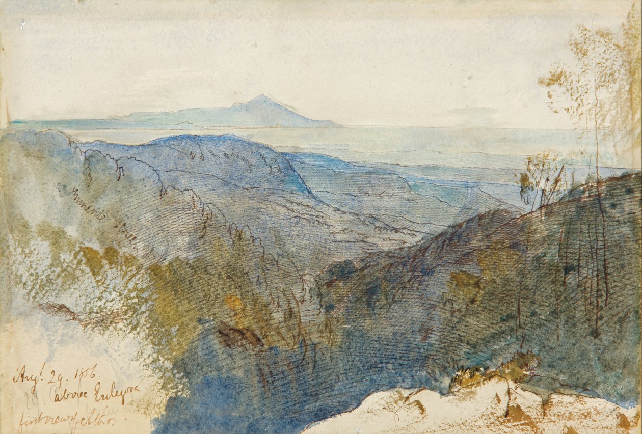 Vista lejana del Monte Athos de Edward Lear